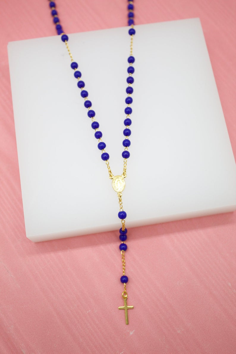 Catholic Bead Rosary With Crucifix Cross (F41)