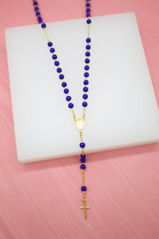 Catholic Bead Rosary With Crucifix Cross (F41)